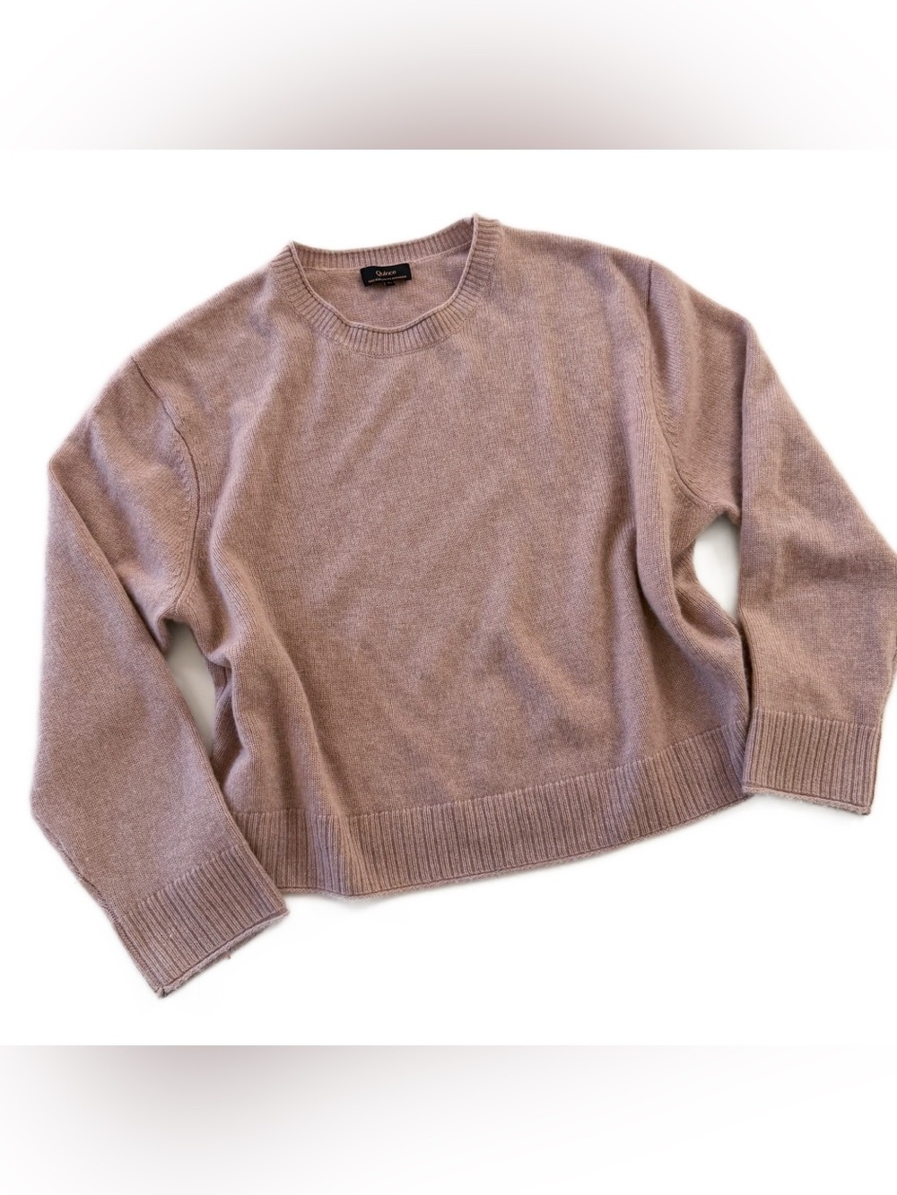Quince Sweater Womens XL Mongolian 100% Cashmere Boxy Crewneck Vintage Pink